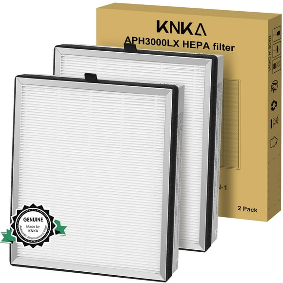 KNKA Genuine Air Purifier Replacement Filter, True HEPA Filter Compatible with APH3000 for High-Efficiency Air Filtration, Odor and Smoke Reduction, P