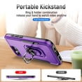 thumbnail image 2 of Allytech for iPhone 17e 16e Case 6.1", 360° Rotatable Ring Kickstand Military Grade Dropproof Anti-Shock PC and TPU Hybrid Protective Case for Apple iPhone 17e 16e,Purple, 2 of 9