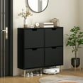 thumbnail image 2 of HOMCOM Shoe Cabinet with 4 Flip Drawers and Adjustable Shelves, Black, 2 of 10
