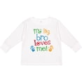 thumbnail image 3 of Inktastic My Big Bro Loves Me Little Brother Sister Boys or Girls Long Sleeve Toddler T-Shirt, 3 of 5