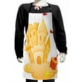 thumbnail image 1 of Summer Kids Apron, Sand Castle Kingdom Summer Season Hobby Activity on the Beach Children Game Design, Boys Girls Apron Bib with Adjustable Ties for Cooking Baking Painting, Pale Yellow, by Ambesonne, 1 of 2