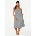thumbnail image 4 of Joyspun Women’s Cotton Blend Pleated Neck Sleeveless Midi Nightgown, Sizes S to 5X, 4 of 5