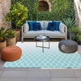 thumbnail image 2 of Aqua Ombre Stripe Outdoor Rug for Patio/Deck/Porch, Non-Slip Large Area Rug 3 x 5 Ft, Modern Abstract Art Gradient Striped Indoor Outdoor Rugs Washable Area Rugs, Reversible Camping Rug Carpet Runner, 2 of 8