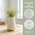 thumbnail image 2 of REGALWOVEN Acrylic Wide Mouth Conic Flower Vase Tall Clear Plastic Trumpet Vase, Unbreakable Large Centerpiece Wedding Party Creamy White 6.5"L x 6.5"W x 7.9"H, 2 of 5
