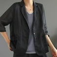 thumbnail image 4 of TMOYZQ Cotton Linen Blazer for Womens 3/4 Sleeve Loose Casual Business Blazer Jackets, 4 of 6