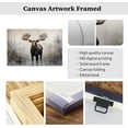 thumbnail image 6 of ZHONGYUTONG Large Moose Wall Art Wildlife Canvas Pictures Rustic Forest Wilderness Animal Painting Elmer Moose Artwork for Home Cabin Wall Decor Frame (24.00" x 36.00"), 6 of 6