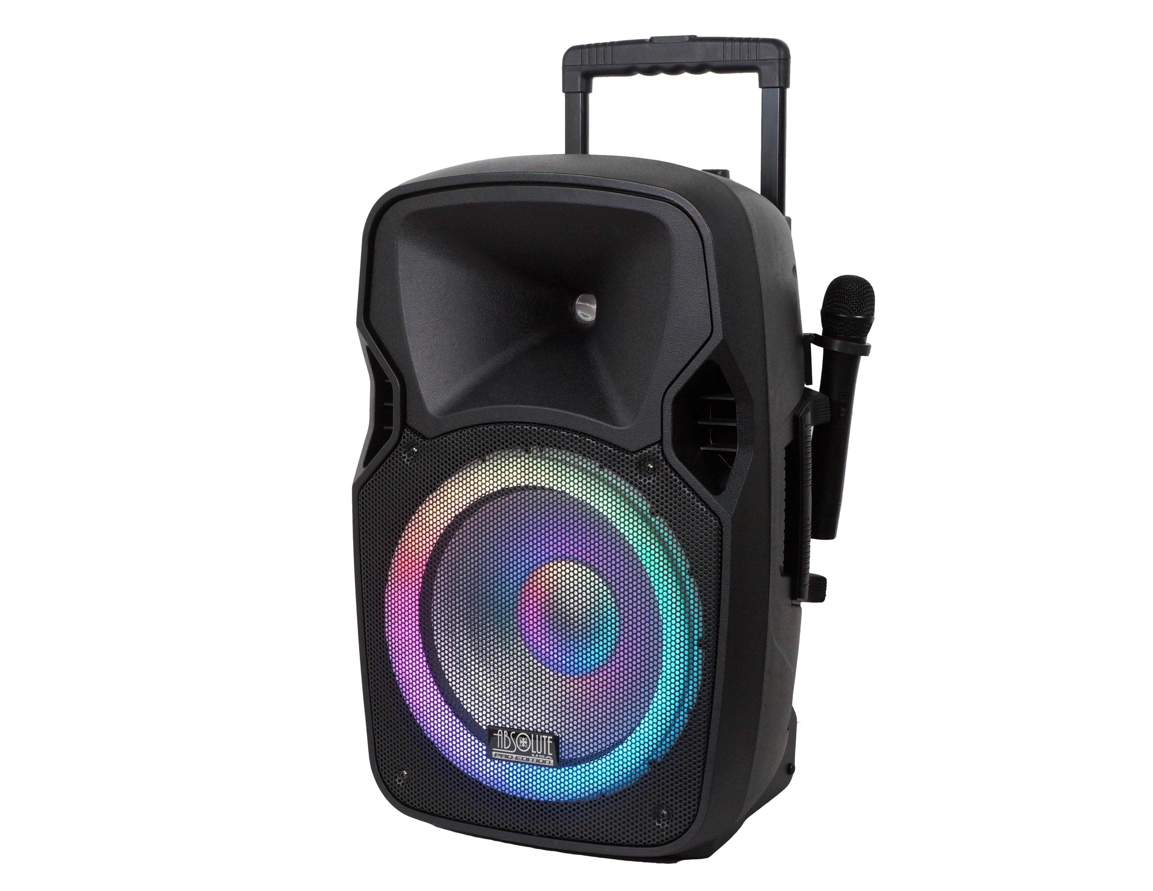 Absolute USPROBAT12 3000 Watts Max Pro PA DJ Active Battery Power Speaker + Speaker Stand