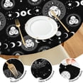 thumbnail image 4 of Black Gothic Moon Star Face Pattern Round Fitted Tablecloth with Elastic Edge,Dining Table Cover Waterproof,Outdoor Round Tablecloth for Camping,Dining,Indoor and Outdoor, 4 of 7