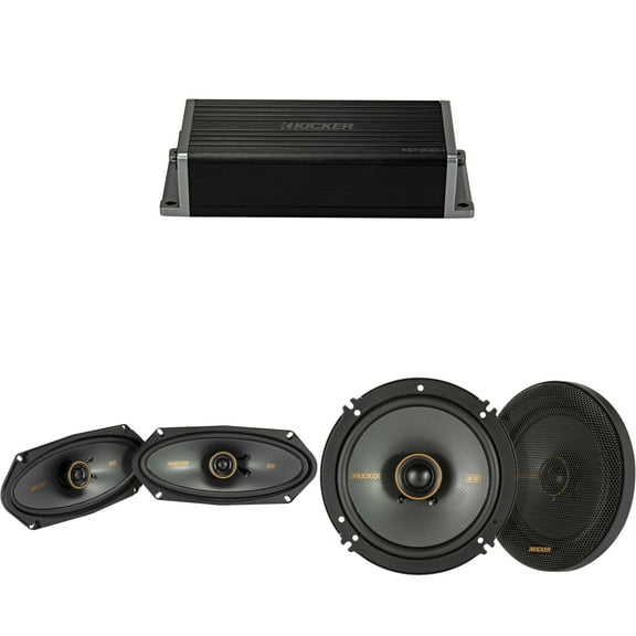 Kicker 47KEY2004 4-Channel DSP Smart Amp w/ 51KSC 4x10" & 6.5" Audio Upgrade Bundle