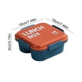 thumbnail image 3 of Sokhug Orange Plastic Divided Bento Box - Microwave-Safe Lunch Container with Lid for Work, Picnic, 6.7x3.4 Inch, 3 of 6