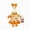 E, variant on Fall Thanksgiving Goose Statue Costume, Pumpkin Maple Leaf Lace Dress with Bow Outfit for 23 Inch Lawn Goose Figurine, Front Porch Autumn Decor