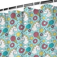 thumbnail image 3 of Turquoise Unicorn Dessert Pattern Shower Curtain 84"x72" ,Bathroom Decorative Shower Curtains Set with 12 Hooks,Modern Waterproof Washable Shower Curtain, 3 of 6