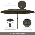 thumbnail image 6 of Outsunny 15' Extra Large Double Patio Umbrella for Pool, Gray, 6 of 10