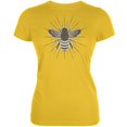 thumbnail image 1 of Bumble Bee Rays Bright Yellow Juniors Soft T-Shirt, 1 of 1