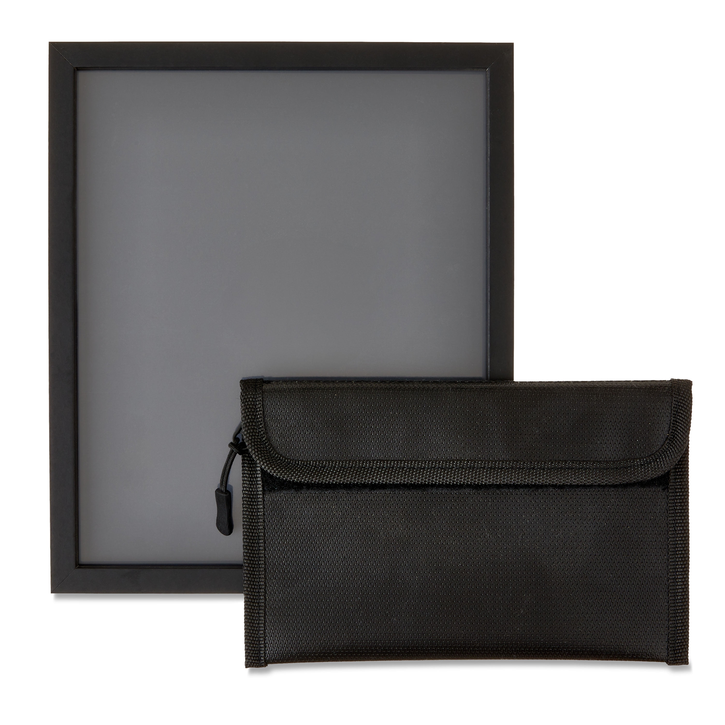 Pen+Gear Black Picture Frame Diversion Safe with Fire Resistant Waterproof Money Bag