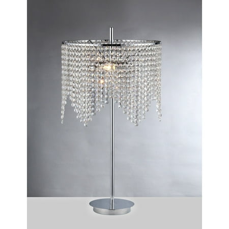 Silver Tiffany Settings - Warehouse of Tiffany Kylie 2-light Chrome 15-inch Crystal Table Lamp