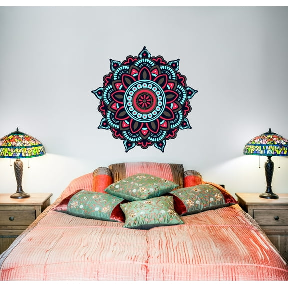 Wall Decal Mandala Full Color Murals Namaste Vinyl Decals Stickers Boho Decor