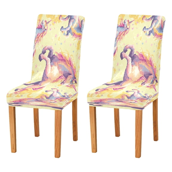 BZSMCE Chairs Slipcovers Dining Chair Covers Unicorn Colorfull Painting Creative Pattern