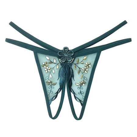 IUJSOY Ladies Underwear Panties Womens Sexy Low Waist Ultra Thin See Through Lace Thong Panties