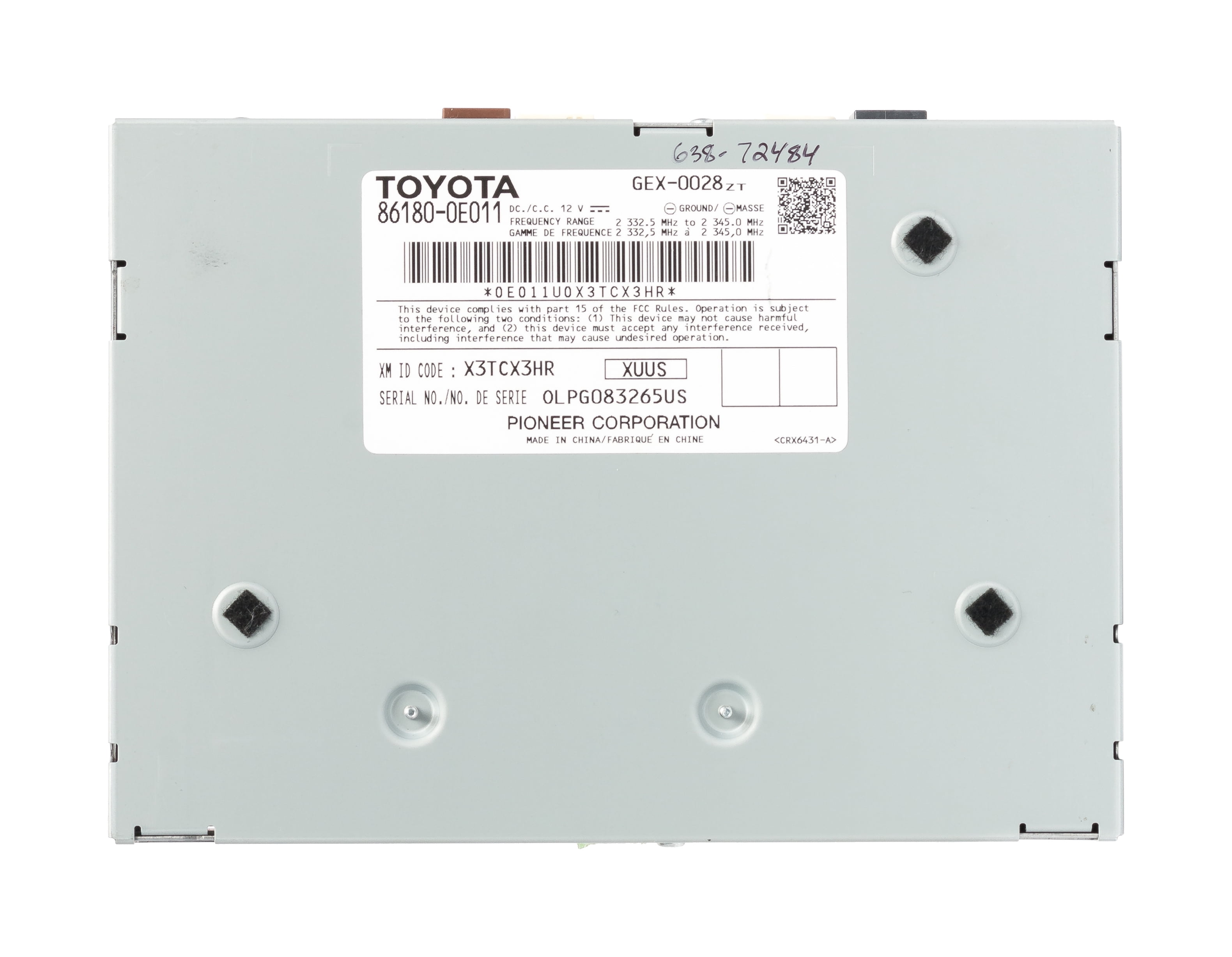 Restored 2014-2018 Toyota Avalon Corolla Highlander Satellite Receiver 86180-0E011 (Refurbished)