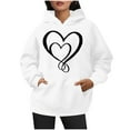 thumbnail image 6 of XPMWRP Women's Heart Graphic Printed Hoodie Sweatshirt Long Sleeve Trendy Loose Comfy Fleece Pullover Tops Fall Winter Drawstring Sweatshirts White XXL, 6 of 6