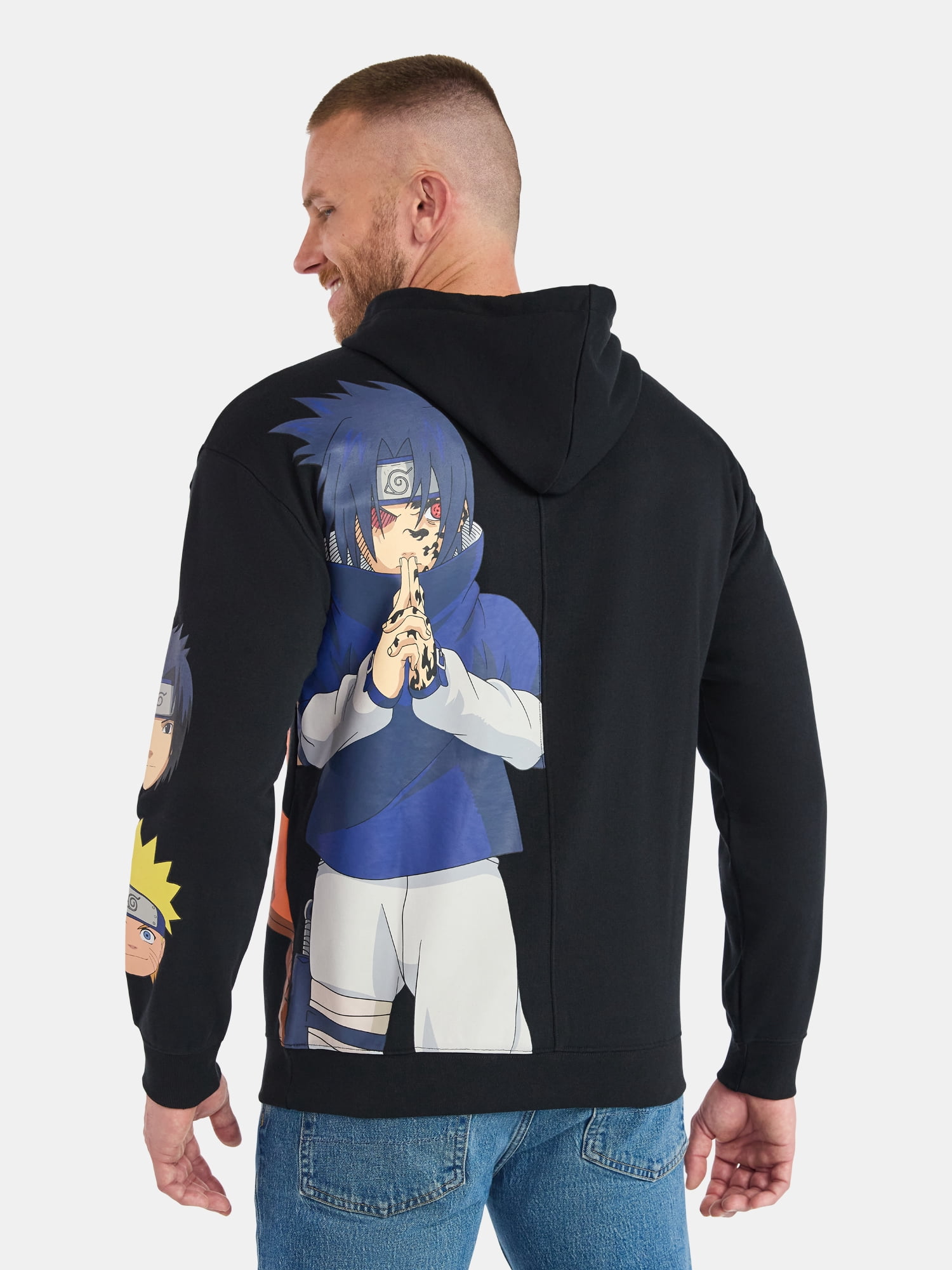 Naruto Men's and Big Men's Front and Back Graphic Hoodie, Sizes S-3XL