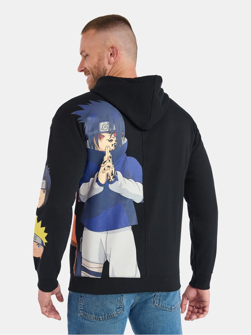 Naruto Men's and Big Men's Front and Back Graphic Hoodie, Sizes S