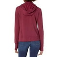 thumbnail image 2 of Danskin Women's Double Collar Full Zip Hooded Jacket, (Burgundy, X-Small), 2 of 4