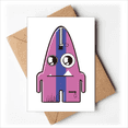 thumbnail image 1 of Universe Alien Striped Purple Monster Greeting Cards You are Invited Invitations, 1 of 4
