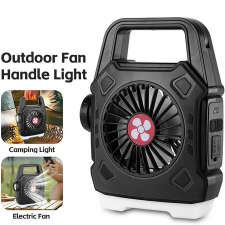 

LuoYinDa 12v Car Fan Oscillating Multifunctional Camping Fan Outdoor Portable Fan with Light Adjustable Lighting and USB Rechargeable Quiet Motor Strong Wind and Versatile Hanging Design