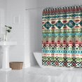 thumbnail image 2 of Teal and Orange Geometric Boho Pattern Shower Curtain 72"x72" ,Bathroom Decorative Shower Curtains Set with 12 Hooks,Modern Waterproof Washable Shower Curtain, 2 of 6