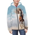 thumbnail image 3 of chaqlin Brown Horse Zip up Hoodies for Girls Boys Trendy Y2K Hooded Sweatshirt Lightweight Soft Long Sleeve Hoodie Jacket Kids Pullover Top with Pocket, 3 of 5