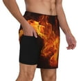thumbnail image 2 of Fotbe Fiery Orange Flames Energy Traje de Baño para Hombre – Shorts de Natación de Secado Rápido con Forro y Bolsillos-Small, 2 of 6