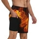 thumbnail image 2 of Balery Fiery Orange Flames Energy Bañador para hombre, shorts de playa de secado rápido con entrepierna y forro de compresión-Large, 2 of 6