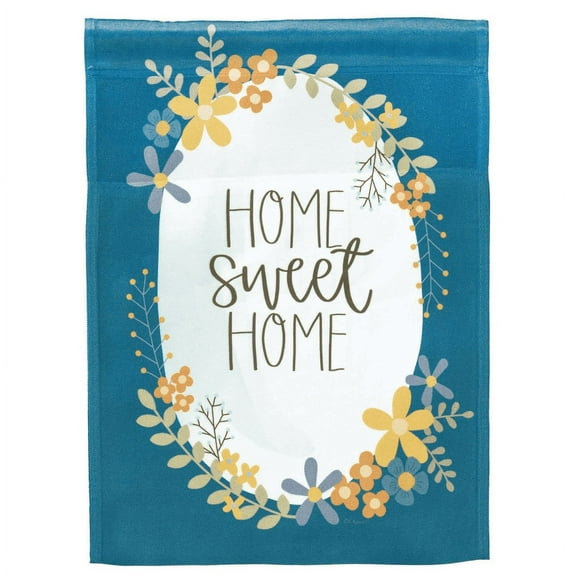 Magnolia Gardens M080148 13 x 18 in. Home Sweet Home Floral Printed Garden Flag