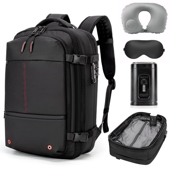 Travel Vacuum Backpack with Air Pump, Vacuum Seal Carry on Backpack for Business Day, Vacuum Back Pack for Travel with Vacuum Compression for Women Men
