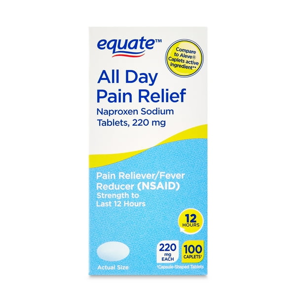 Equate Naproxen Sodium Tablets USP, 220 mg, Pain Reliever and Fever