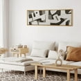 thumbnail image 3 of IDEA4WALL Extra Large Framed Canvas Print Wall Art Abstract Geometric Brown & Beige Illustrations Fine Art Retro Wall Decorative Oversized Artwork Relax/Calm for Living Room - 60"x20", 3 of 5