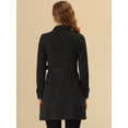 thumbnail image 4 of Abrigo de gamuza sintética Allegra K para mujer Gabardina con cinturón y botones invierno Negro XS, 4 of 5