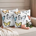 thumbnail image 2 of Spring Summer Butterflies Outdoor Waterproof Pillow Covers, Farmhouse Butterfly Decorative Square Throw Pillowcase Sofa Cushion Sham for Patio/Couch/Chair, 16"x16" 2 Pack, 2 of 8