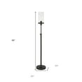 thumbnail image 4 of HomeRoots 66" Black Torchiere Floor Lamp With Clear Seeded Glass Drum Shade, 4 of 9