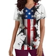 thumbnail image 5 of Gamivast Scrubs for Women Distressed Flag Star Print Short Sleeve Nursing Scrubs Breathable V-Neck Scrub Shirts Relaxed Healthcare Workwear Top, 5 of 5
