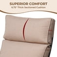 thumbnail image 5 of GRANDPATIO Wicker Outdoor Recliner with Independent Backrest & Footrest Adjustment, Air Pump 150° Lay-Flat Lounge Chair, Removable Olefin Cushion & Flip-Up Side Table,Beige,1PC, 5 of 8
