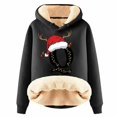 thumbnail image 1 of WILLBEST Sudadera con Capucha para Mujer, con Estampado de Letras Navideñas Sudadera Gruesa de Lana, Cálida para El Invierno Tops de Moda XX-Grande, 1 of 4