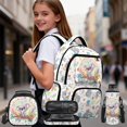 thumbnail image 2 of Bulopur 17 Inch 4-in-1 School Backpack Set, Rainbow Floral Koala Print School Bookbag with Lunch Bag, Water Bottle Sleeve and Pencil Case for School and Animal Lovers, 2 of 7