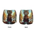 thumbnail image 5 of Lsque Riverside Meditating Cat Printed Women's Running Shorts with Liner Pockets,Elastic Quick Dry Workout Athletic Gym Yoga Shorts,Womens High Waist Shorts-, 5 of 9