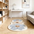 thumbnail image 4 of Flower Pattern Area Rug Carpet Blanket, Polyester Soft Throw for Bedroom Living Room, Non-Slip Backing, Machine Washable, 1 Piece, 4 of 6