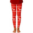 thumbnail image 4 of Tisuna Little Girls Christmas Pants Castoon Reindeer Print Elastic Waist Slim Leg Trousers Casual Breathable Autumn Winter Girls Leggings Red Size 3-4 Years, 4 of 4
