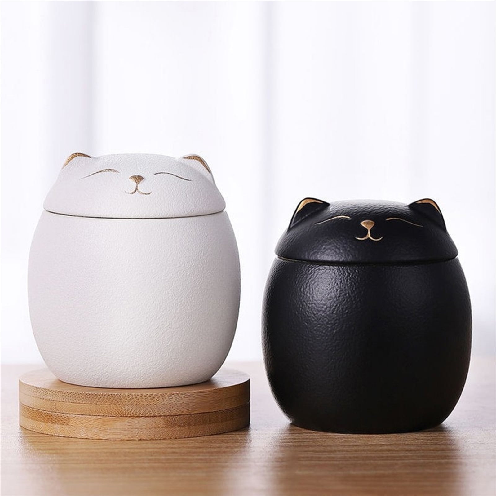 Cat Shape Urn For Pet Ashes Cat Shape Memorial Cremation Urns Handcrafted Black Decorative Urns For Funeral Cat Urn