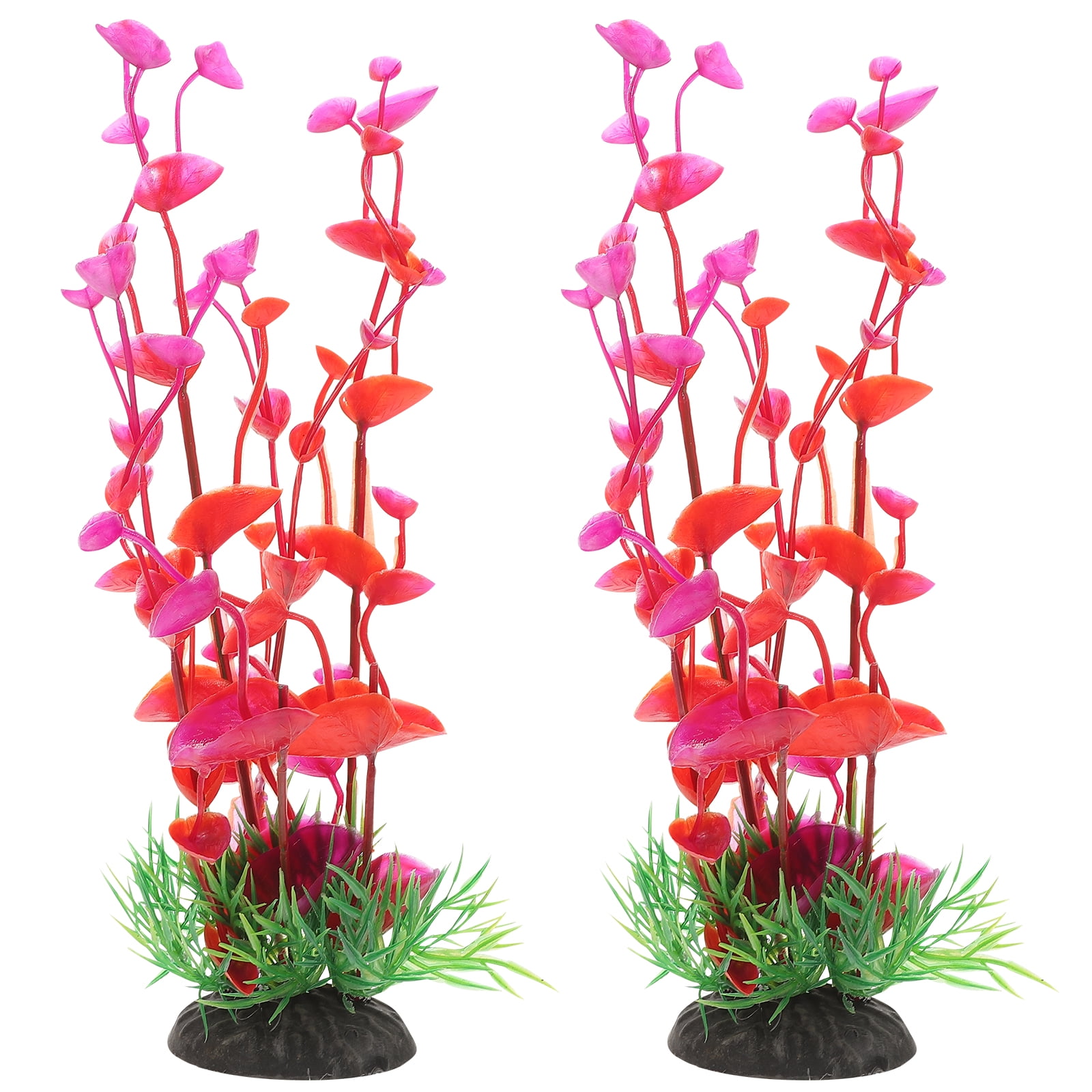 2Pcs Plastic Fish Tank Decor Fish Tank Fake Plants Small Fish Tank